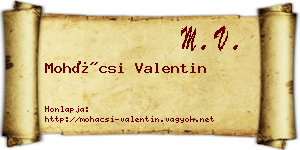 Mohácsi Valentin névjegykártya